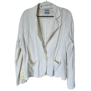 COMPLETO Lino BY ARTHURIO Off White 100% Linen‎ Lagenlook Jacket size M